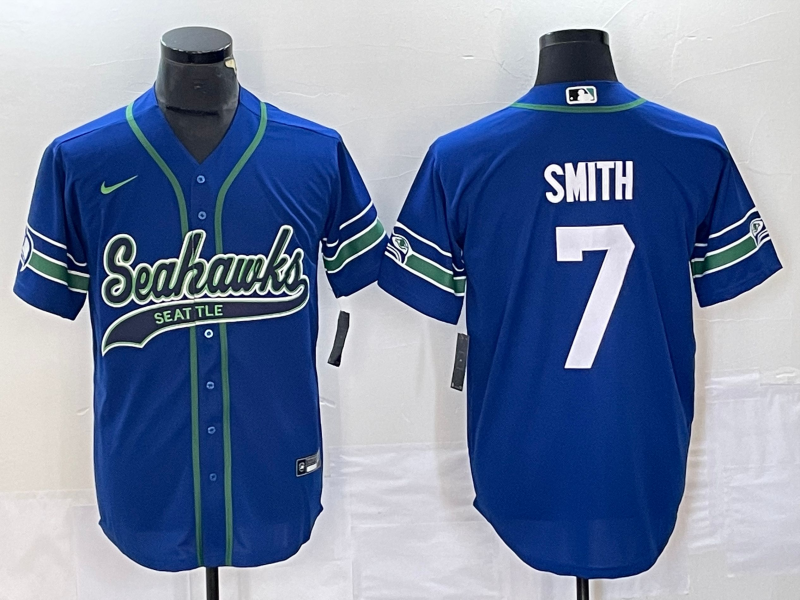 Men's Seattle Seahawks Geno Smith #7 Royal Alternate Legend Jersey Joint Edition